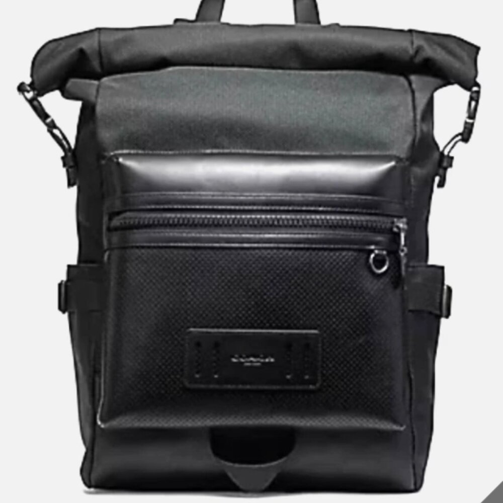 New in Original Packaging - COACH  Men’s TERRAIN ROLL TOP Backpack Black F24676